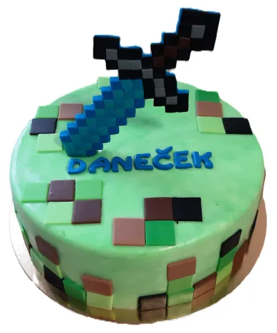 Minecraft - poctivý Dětské narozeninové dorty Ostrava a Karviná z Cukrářství Blahutovi